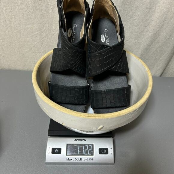 Dr Scholls Women Leather Animal Print Wedge Sandals Size 8W Strappy Boho Comfort - Picture 11 of 11